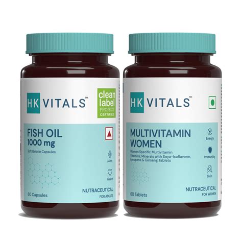 HealthKart HK Vitals Fish Oil with Omega 3 and Multivitamin For Women ...