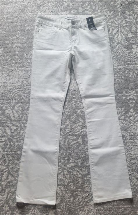 New! Womens Express Barely Boot Stella Low Rise Jeans- White- 8 Regular ($80) | eBay