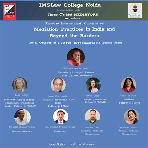 TWO-DAY INTERNATIONAL CONCLAVE ON “MEDIATION PRACTICES IN INDIA AND ...