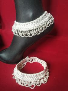 Drama queen fashion 9.5 Inch Gota Chandi Bridal (jhalar) Alloy Anklet ...