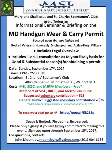 MD Handgun Wear & Carry Permit... - Maryland Shall Issue