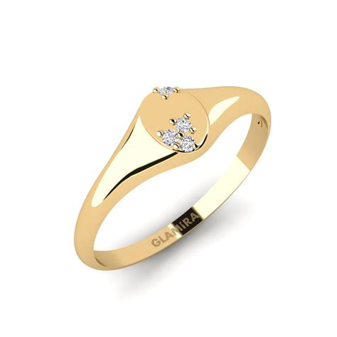 Order GLAMIRA Ring Sybisl in Round cut 0.032 Carat 14k Yellow Gold Lab ...