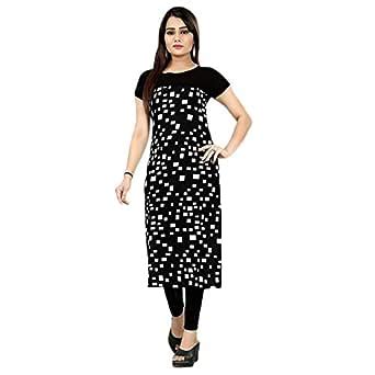 Buy Jay Khodiyar Fashion Women Cotton Blend Kurti (Black_JKF-28-L) at ...