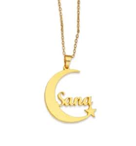 Buy ANSARI JEWELS Moon Star Design Name Necklace at Amazon.in