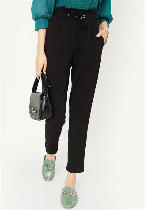 Buy Women Solid Paperbag Waist Treggings Online at just Rs. 999.0 ...