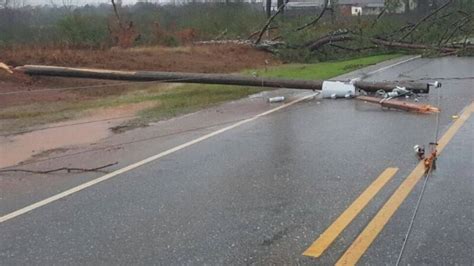 Power line down near Haleburg Alabama