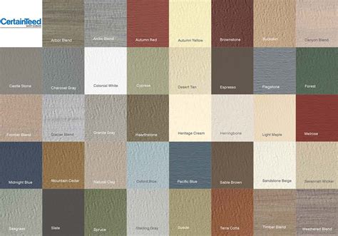 Image result for CertainTeed Monogram Siding Color Chart