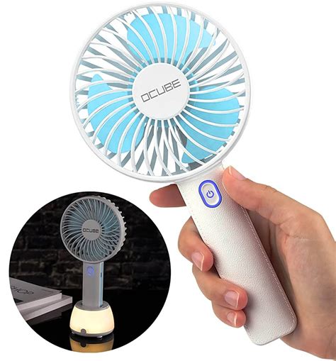 Buy OCUBE Handheld Fan, Mini Hand Held Fan with 7 Color LED Light Base ...