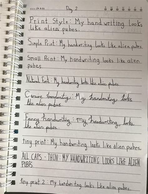 Working on different styles of writing (the sentence is from a comment ...