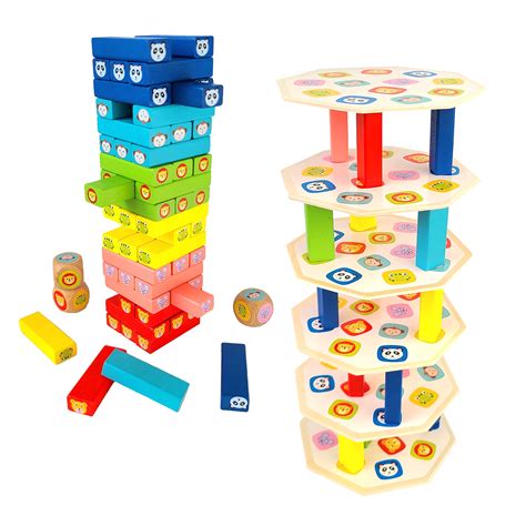 Buy Stacking Tower Game - Dice & Stacking Cards Animal Edition - Mini ...
