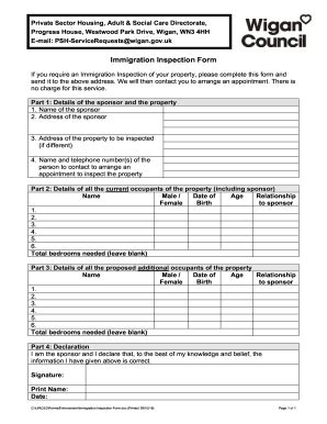 Fillable Online Immigration Inspection Form Fax Email Print - pdfFiller