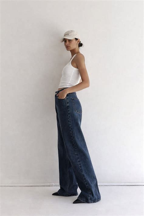 Deep Night Blue Wide Leg Jeans – Offduty India