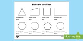 Name the 2D Shape Worksheet / Worksheet