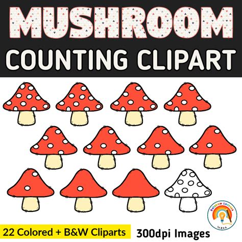 Counting to 10 Cliparts | Spring Counting Clip Arts | Counting Mushroom ...