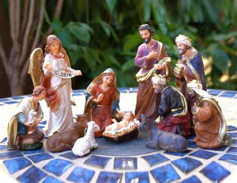 Zayton Statue Nativity Scene Set Christmas Crib Figurines Baby Jesus ...