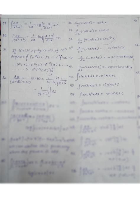 Image result for Basic Formula Indefinite Integration