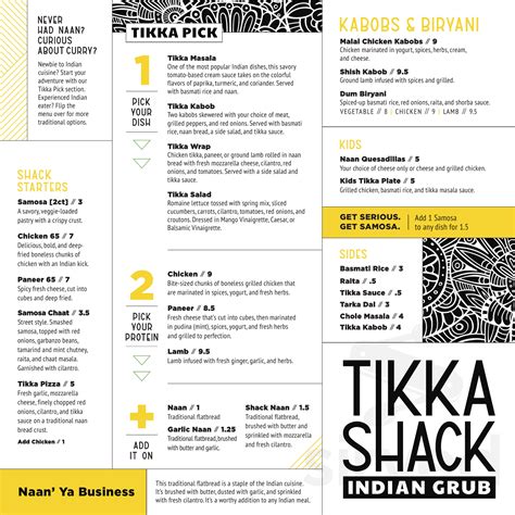 Menu - Phoenix AZ's Tikka Shack Indian Grub | Sirved