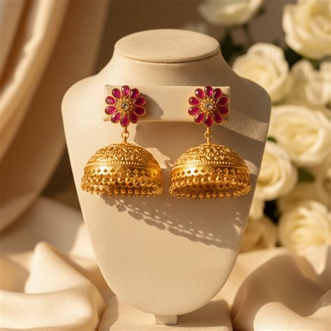 Gul Kashmiri Jhumka (Pink) – ZANERA