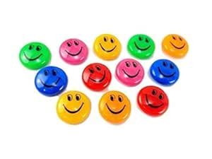 Buy AmigozZ Multicolour, Set of 12 pcs Plastic Round Cartoon Emoji ...