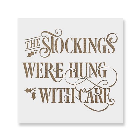 Stockings Were Hung With Care Stencil Reusable Stencils For Painting ...