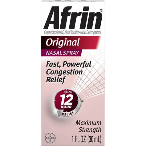 Afrin Americano Original, Maximum Strength, 12 horas de alivio, spray ...