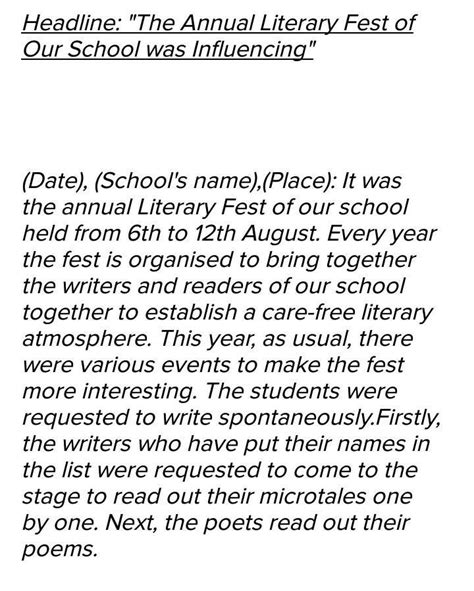 you are the school pupil leader. write the report about the annual ...