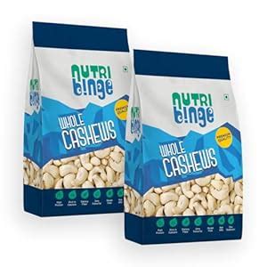 NUTRI BINGE 100% Natural Premium Jumbo Cashews | 200 Grams - Pack of 2 ...