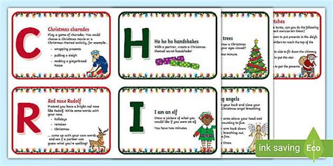 Christmas-Themed Brain Break Cards - Grab and Go! - Twinkl