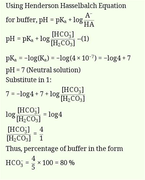 What % of carbon should be in the form of hco3- so as to have a neutral ...