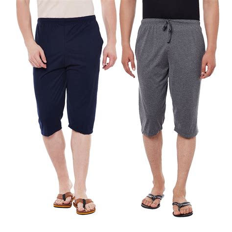 VIMAL JONNEY Cotton Multicolor Capri-3/4ths for Men(Pack of 2) (DD13 ...
