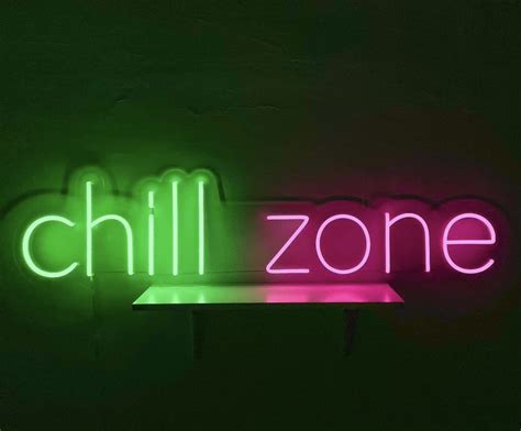 Chill Zone Neon Sign Chill Wall Decoration Bright Signs Light up ...