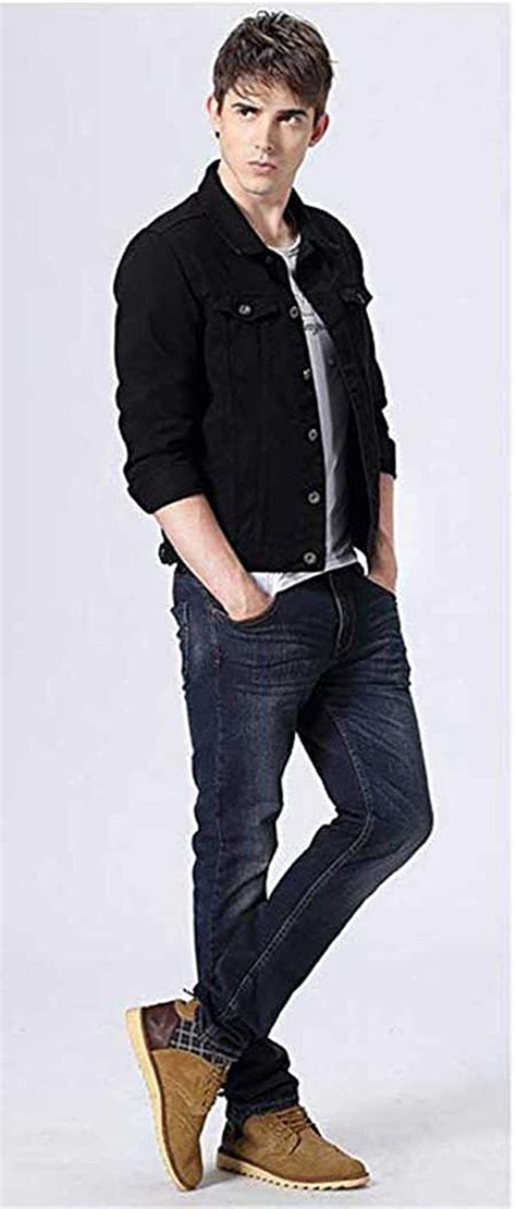 Men Regular Fit Washed Full Sleeve Denim Jacket - Black– Shopper52