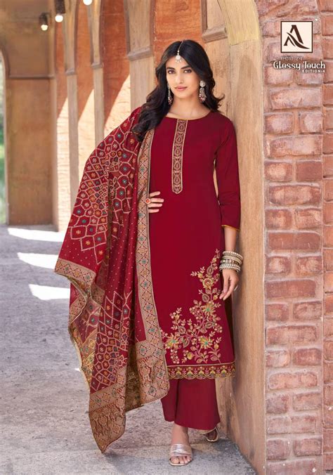 Alok Glossy Touch Edition 4 Embroidered Dress Material Collection