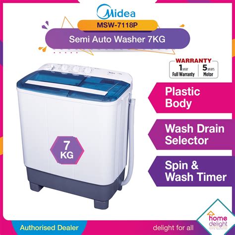 Image result for Midea Semi Auto Washing Machine