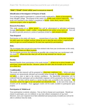 irb template web, email, and/or cover letter based ined ... Doc ...