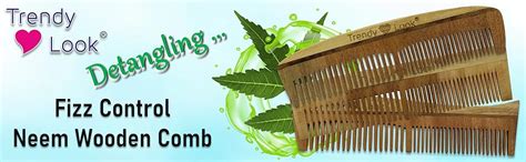 Buy Trendy Look Multi Action Detangling Fizz Control Neem Wooden Comb ...