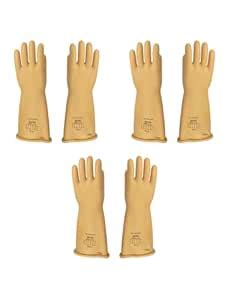 KBA Brothers 11KV Rubber Electrical Gloves Industrial Rubber 11 KV ...