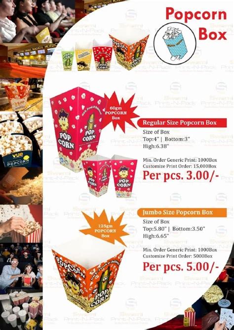 Popcorn Boxes - Paper Packaging Box Manufacturer from Mumbai