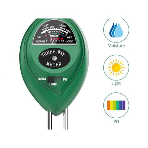 Three Way Soil Meter For Moisture Light Intensity And Ph Testing Meter