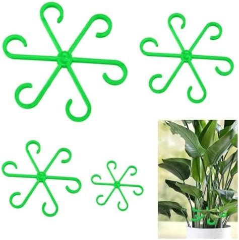 HASTHIP® 4 Pack Plant Climbers Stem Holders - 6-Claw Plastic Plant Stem ...