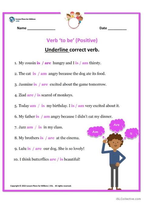 To Be Worksheet 的图像结果