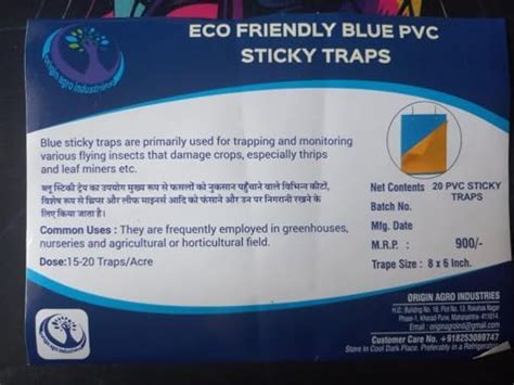 Origin Eco Friendly PVC Blue Sticky Traps for Thrips & All Sucking ...