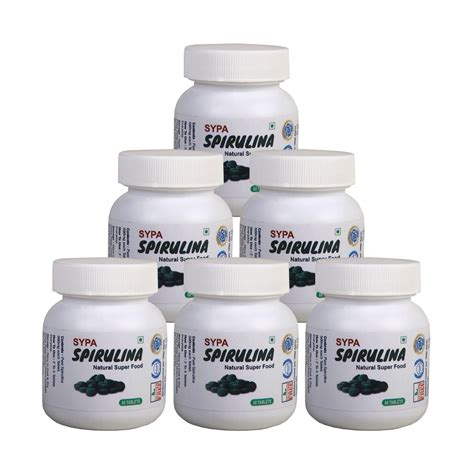 SYPA Spirulina Tablets | Pure Natural Spirulina 500mg each tablet | 60 ...