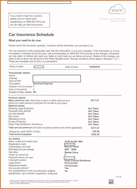 Proof Of Auto Insurance Template – Financial Report