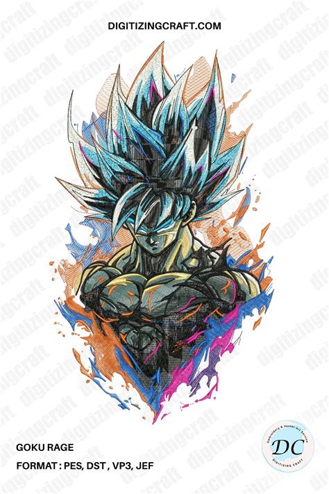 Goku Rage embroidery design – Digitizing Craft