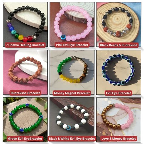 JewelMaze Spiritual & Evil Eye Bracelet Combo Healing, Protection, Lov
