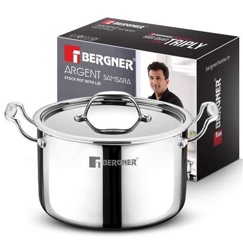 Argent Samsara Triply Stainless Steel 22cm (5L) Casserole/Stock Pot