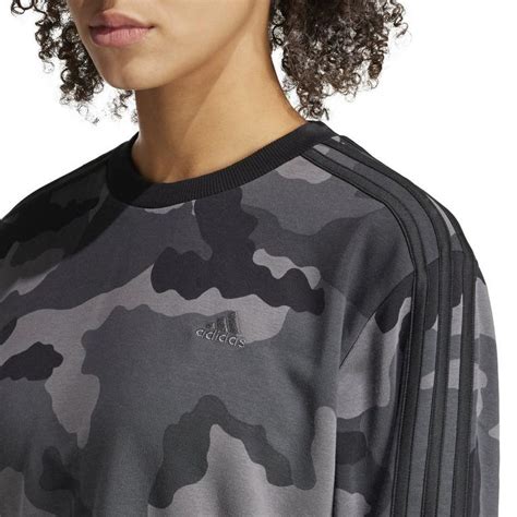 adidas | Essentials 3-Stripes Camo-Print Cropped Sweatshirt womens ...