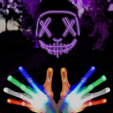 Buy Purge Mask Light Up, Halloween LED Masks+Gloves Online at Lowest ...