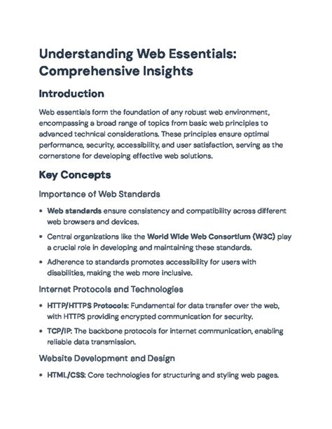 Understanding Web Essentials: Key Concepts and Best Practices ...